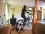 Watching television by the energy generated by the exercise bike